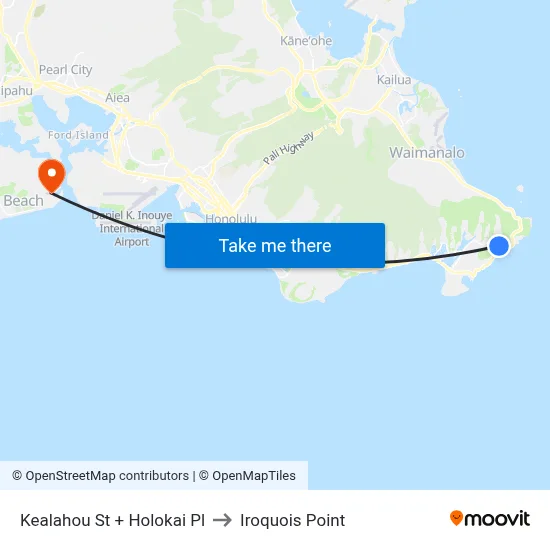 Kealahou St + Holokai Pl to Iroquois Point map