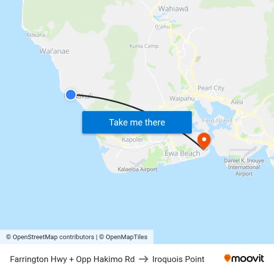 Farrington Hwy + Opp Hakimo Rd to Iroquois Point map