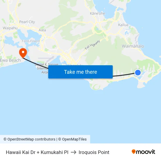 Hawaii Kai Dr + Kumukahi Pl to Iroquois Point map