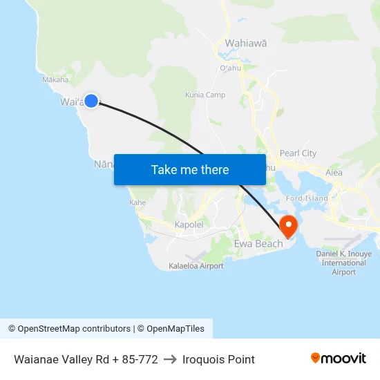 Waianae Valley Rd + 85-772 to Iroquois Point map