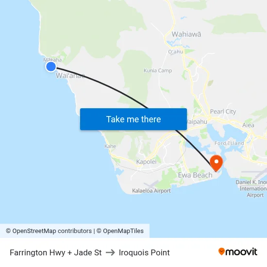 Farrington Hwy + Jade St to Iroquois Point map