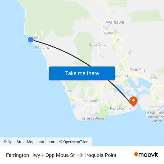 Farrington Hwy + Opp Moua St to Iroquois Point map