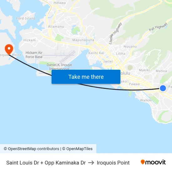 Saint Louis Dr + Opp Kaminaka Dr to Iroquois Point map