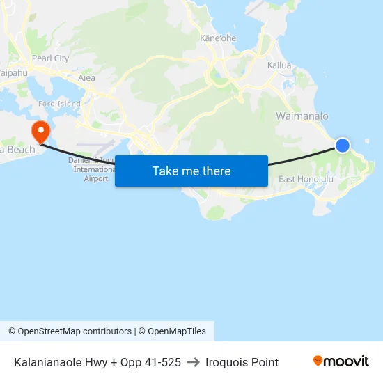 Kalanianaole Hwy + Opp 41-525 to Iroquois Point map