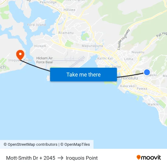 Mott-Smith Dr + 2045 to Iroquois Point map