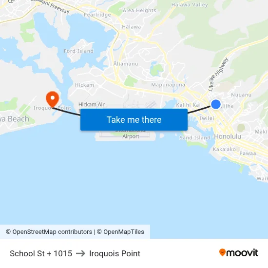 School St + 1015 to Iroquois Point map