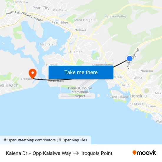 Kalena Dr + Opp Kalaiwa Way to Iroquois Point map