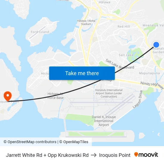 Jarrett White Rd + Opp Krukowski Rd to Iroquois Point map