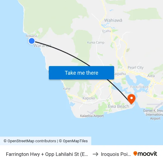 Farrington Hwy + Opp Lahilahi St (East) to Iroquois Point map