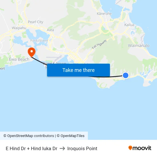 E Hind Dr + Hind Iuka Dr to Iroquois Point map