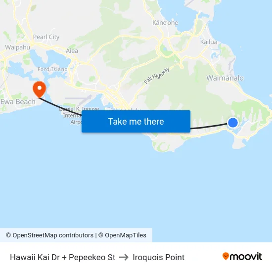 Hawaii Kai Dr + Pepeekeo St to Iroquois Point map
