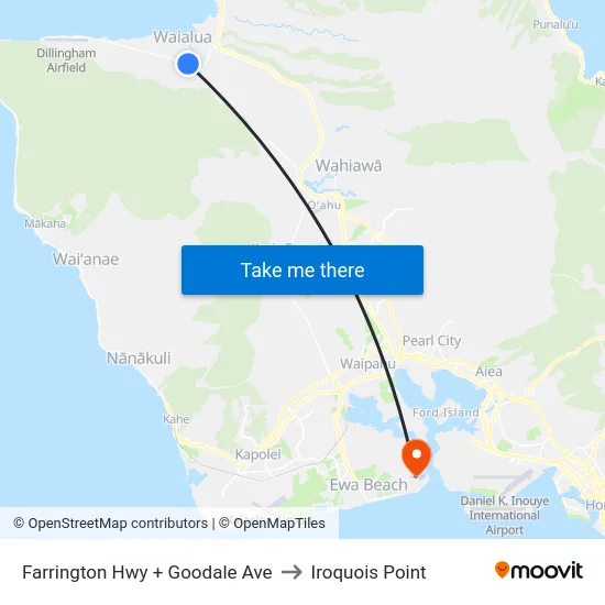 Farrington Hwy + Goodale Ave to Iroquois Point map