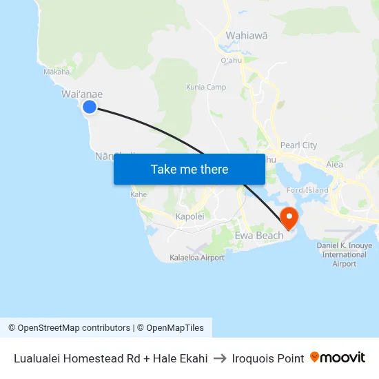 Lualualei Homestead Rd + Hale Ekahi to Iroquois Point map