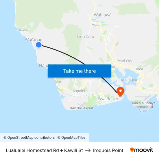 Lualualei Homestead Rd + Kawili St to Iroquois Point map