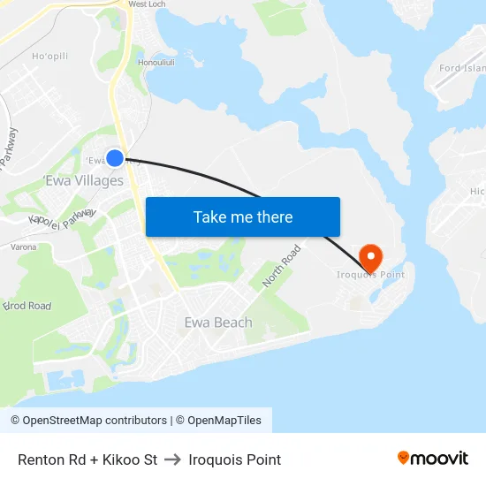 Renton Rd + Kikoo St to Iroquois Point map