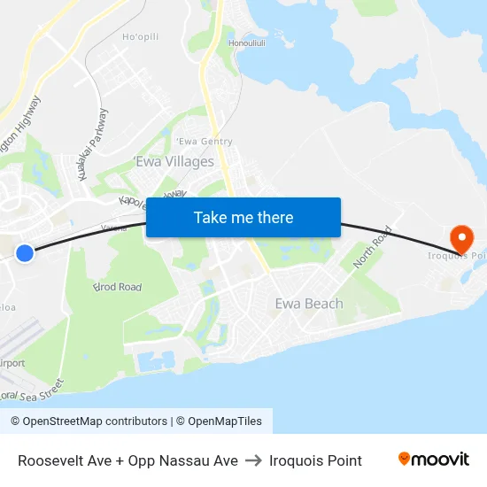 Roosevelt Ave + Opp Nassau Ave to Iroquois Point map