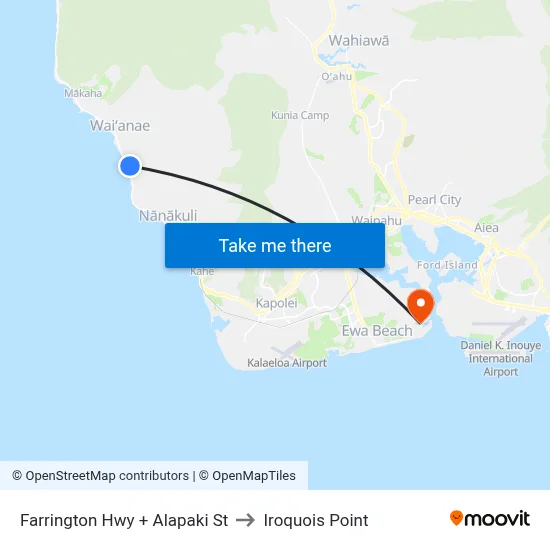 Farrington Hwy + Alapaki St to Iroquois Point map