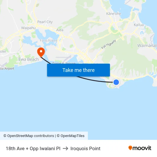 18th Ave + Opp Iwalani Pl to Iroquois Point map