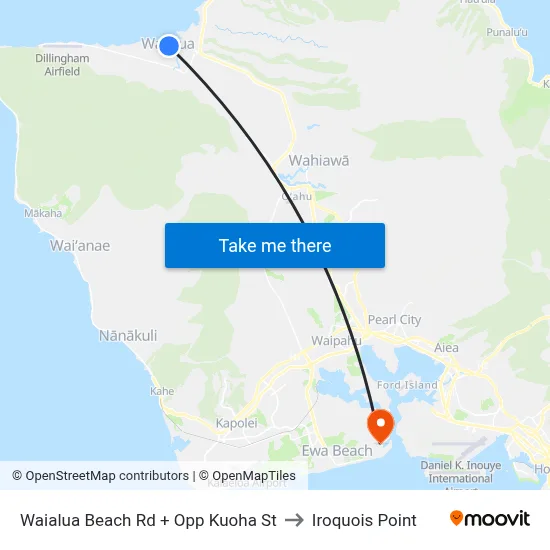Waialua Beach Rd + Opp Kuoha St to Iroquois Point map