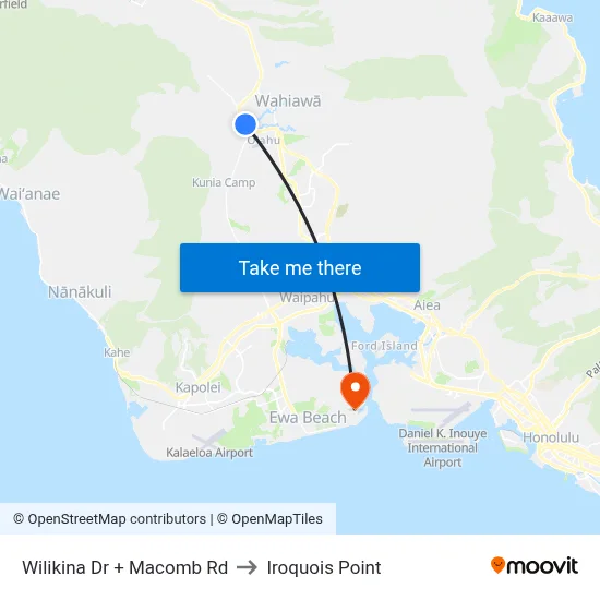 Wilikina Dr + Macomb Rd to Iroquois Point map