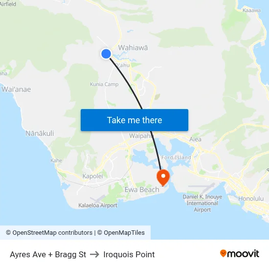 Ayres Ave + Bragg St to Iroquois Point map