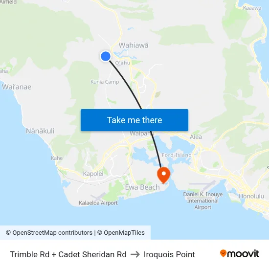 Trimble Rd + Cadet Sheridan Rd to Iroquois Point map