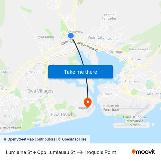 Lumiaina St + Opp Lumiauau St to Iroquois Point map