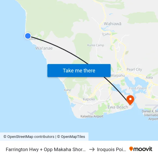Farrington Hwy + Opp Makaha Shores to Iroquois Point map