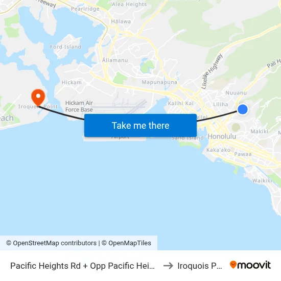 Pacific Heights Rd + Opp Pacific Heights Pl to Iroquois Point map