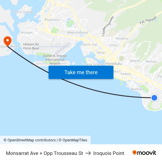 Monsarrat Ave + Opp Trousseau St to Iroquois Point map