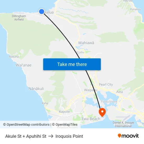 Akule St + Apuhihi St to Iroquois Point map