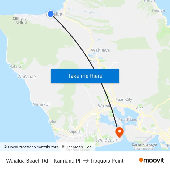 Waialua Beach Rd + Kaimanu Pl to Iroquois Point map