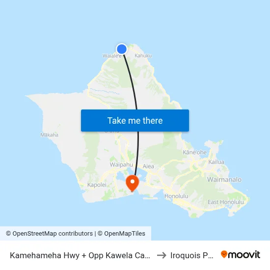 Kamehameha Hwy + Opp Kawela Camp Rd to Iroquois Point map