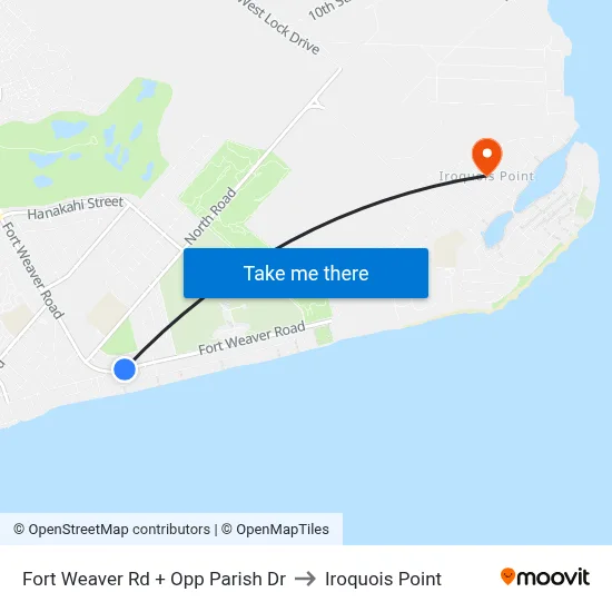 Fort Weaver Rd + Opp Parish Dr to Iroquois Point map