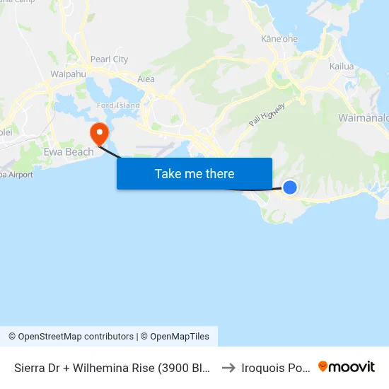 Sierra Dr + Wilhemina Rise (3900 Block) to Iroquois Point map