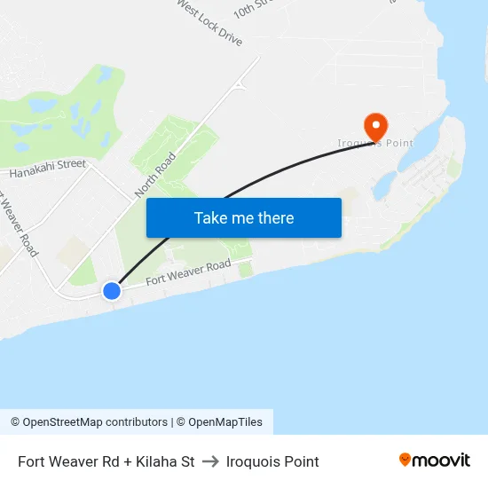 Fort Weaver Rd + Kilaha St to Iroquois Point map