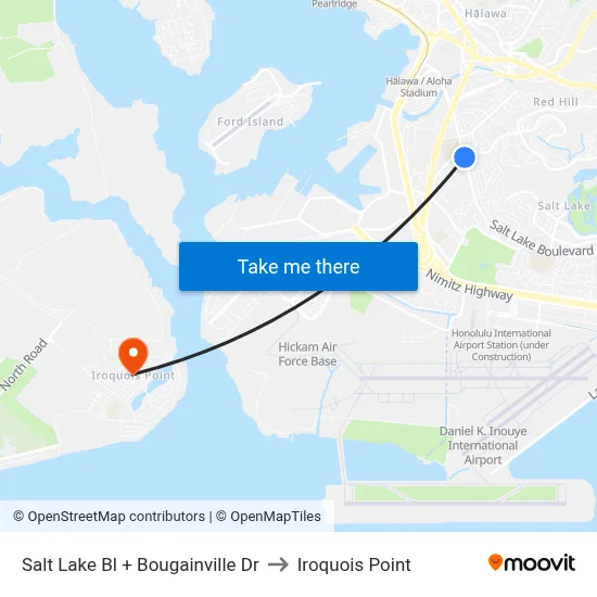 Salt Lake Bl + Bougainville Dr to Iroquois Point map