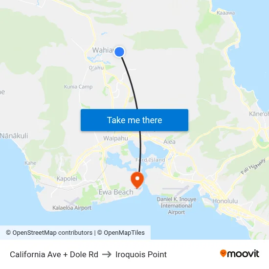 California Ave + Dole Rd to Iroquois Point map