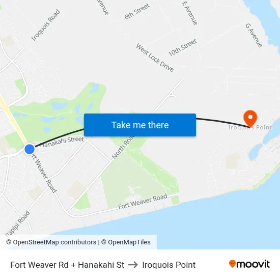 Fort Weaver Rd + Hanakahi St to Iroquois Point map