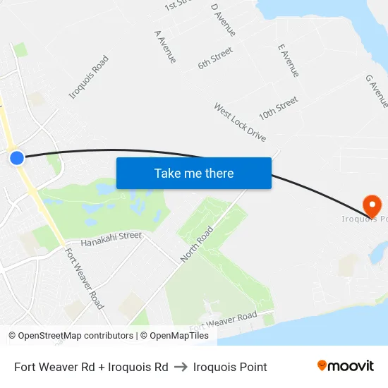 Fort Weaver Rd + Iroquois Rd to Iroquois Point map