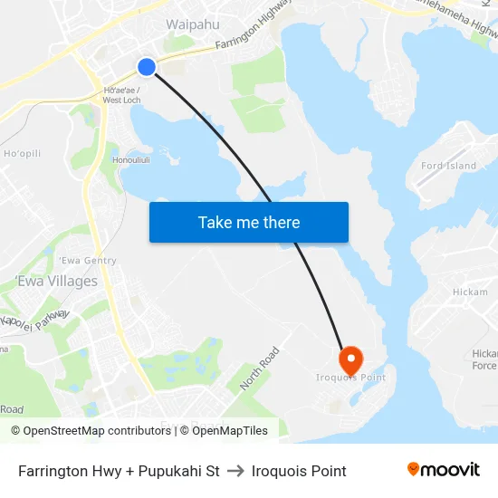 Farrington Hwy + Pupukahi St to Iroquois Point map