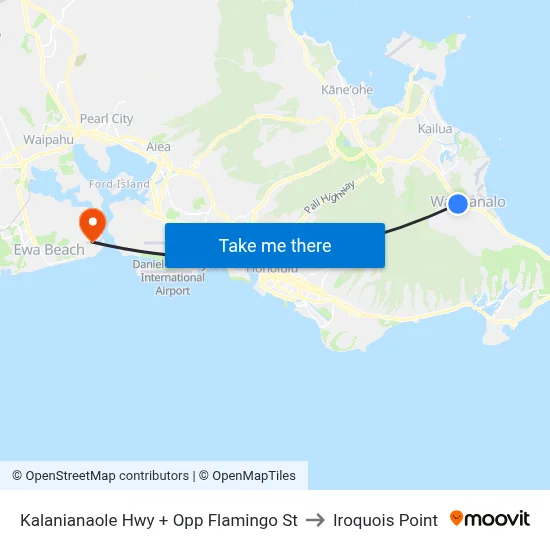 Kalanianaole Hwy + Opp Flamingo St to Iroquois Point map