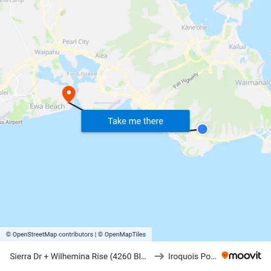 Sierra Dr + Wilhemina Rise (4260 Block) to Iroquois Point map