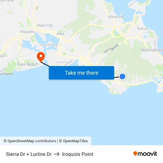 Sierra Dr + Lurline Dr to Iroquois Point map