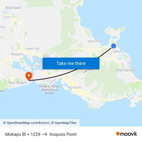 Mokapu Bl + 1229 to Iroquois Point map