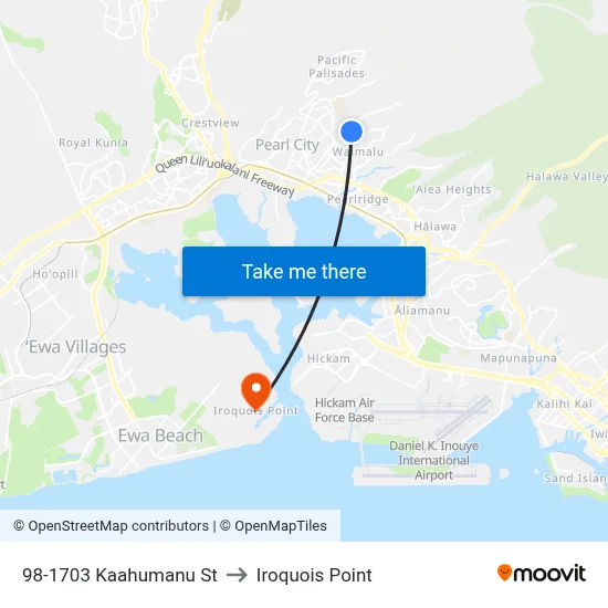 98-1703 Kaahumanu St to Iroquois Point map