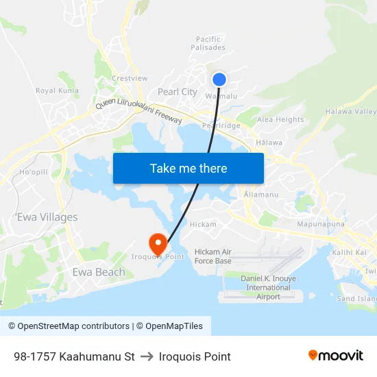 98-1757 Kaahumanu St to Iroquois Point map