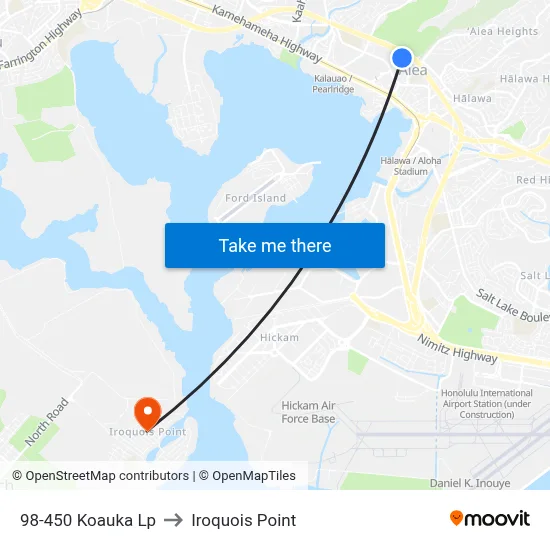 98-450 Koauka Lp to Iroquois Point map