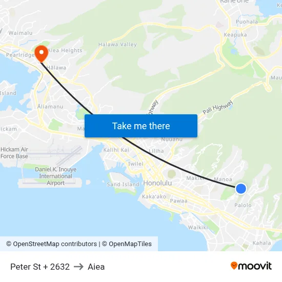 Peter St + 2632 to Aiea map