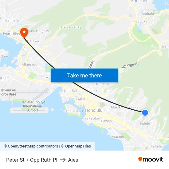 Peter St + Opp Ruth Pl to Aiea map